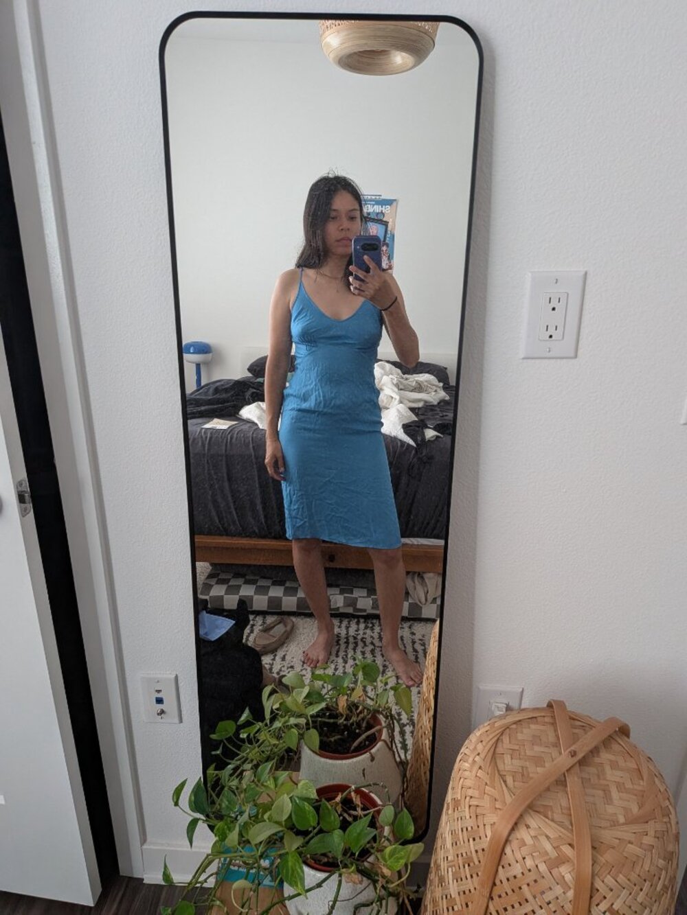 ARAKS blue 100% silk slip dress - Picture 4 of 4